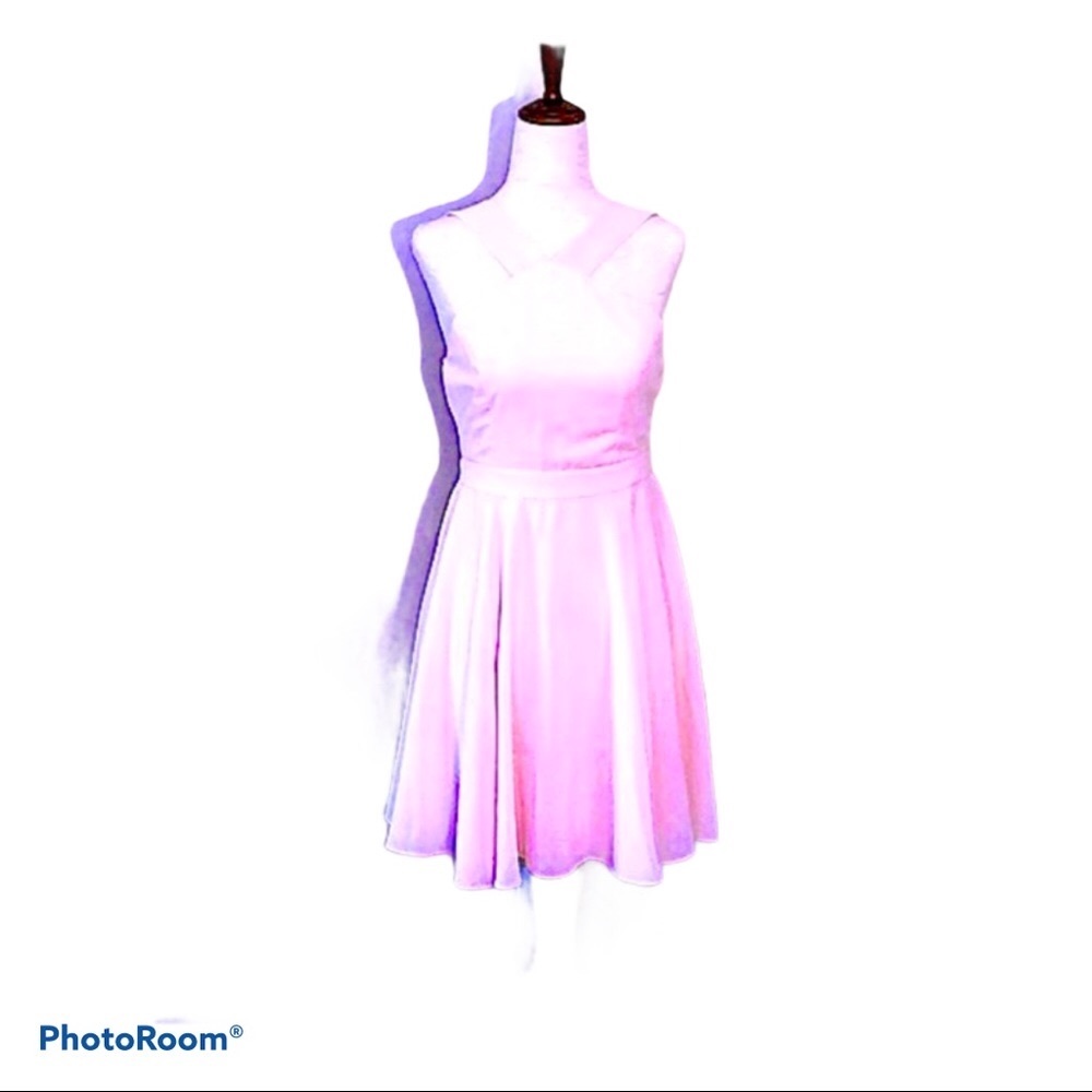 Pink‎ Halter Mini Dress Fit and Flare Graduation Dress Formal Size S